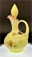 Fenton Burmese Fall Leaves Vinegar UV REACTIVE