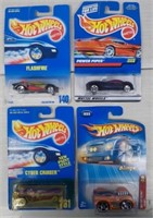 (4) Hot Wheels new in package.