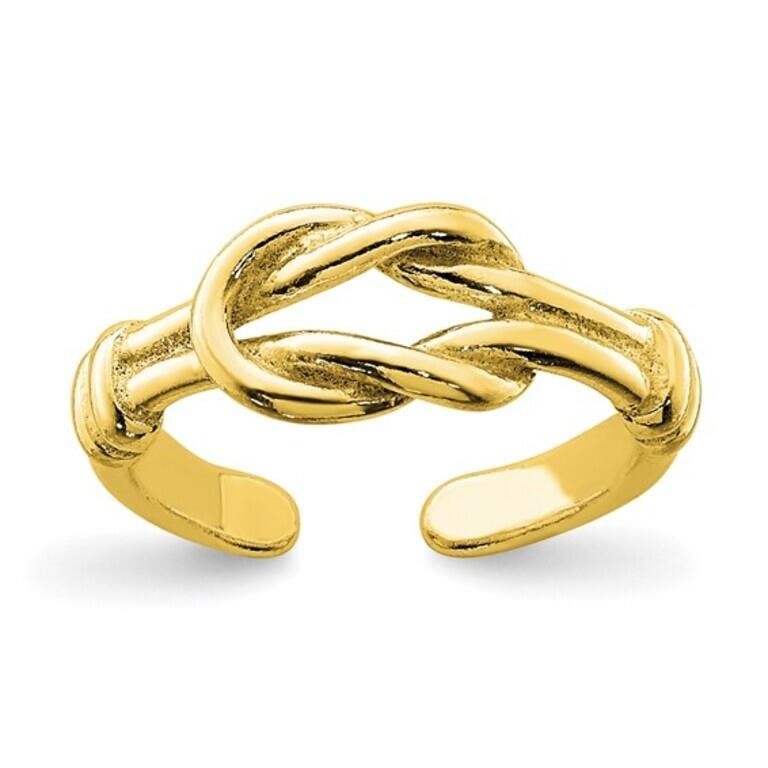 Sterling Silver Gold-tone Love Knot Toe Ring
