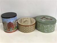 Lot of 3 tin canisters