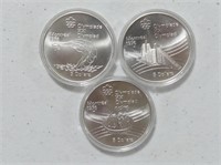 THREE 1976 OLYMPIC STERLING $5 COINS