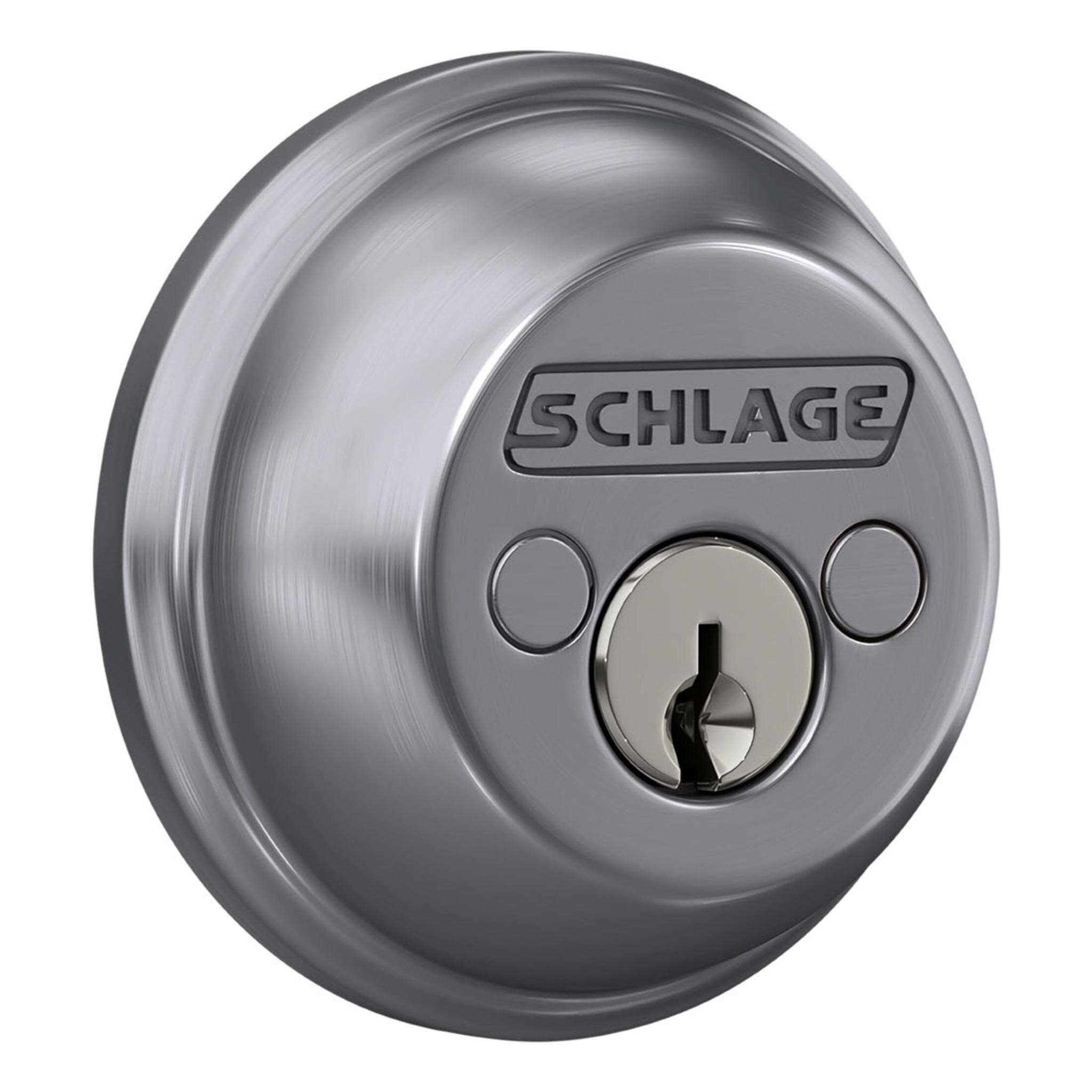 $30  Schlage Satin Chrome Double Cylinder Deadbolt