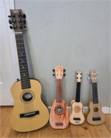 4 Plastic Kids Toy Guitars Ukulele