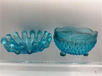 Vintage blue glass bowls