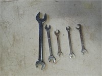 Five snap-on double open end wrenches