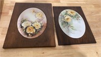 2 flower paintings