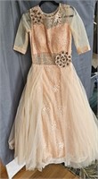 1950s/60s Handmade Formal Gown Peach Small