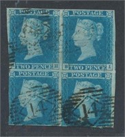 GREAT BRITAIN #4 BLOCK OF 4 USED AVE-FINE