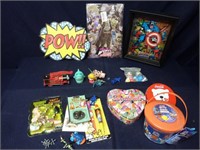 ASSORTMENT OF TOYS, PICTURES AND MORE