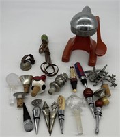 Lot Liquor Bottle Stoppers & Vintage Kitchen Tools