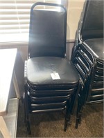 5 black stack dining chairs