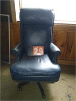 BLUE LEATHER OFFICE CHAIR