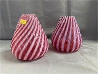 (2) Opalescent Glass Vases