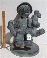 little boy garden statue