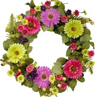 idyllic 17 Inches Spring Wreath, (LOT OF 3)