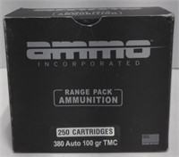 (OO) Ammo Inc 380 Auto, 100 gr, 250 rounds,