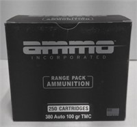 (OO) Ammo Inc 380 Auto, 100 gr, 250 Rounds,