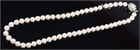 ANTIQUE STERLING SILVER MIKIMOTO PEARL NECKLACE