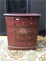 Wooden Floral Painted Side Bureau Drawer 26x17x31