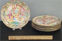 Rose Mandarin Chinese Export Porcelain Plates