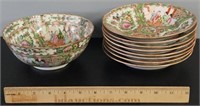 Rose Medallion Chinese Export Bowls Lot