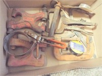 2 Sickle tools,c-clamp, hitch pin