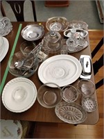 lot of glassware - platters, trays, etc.