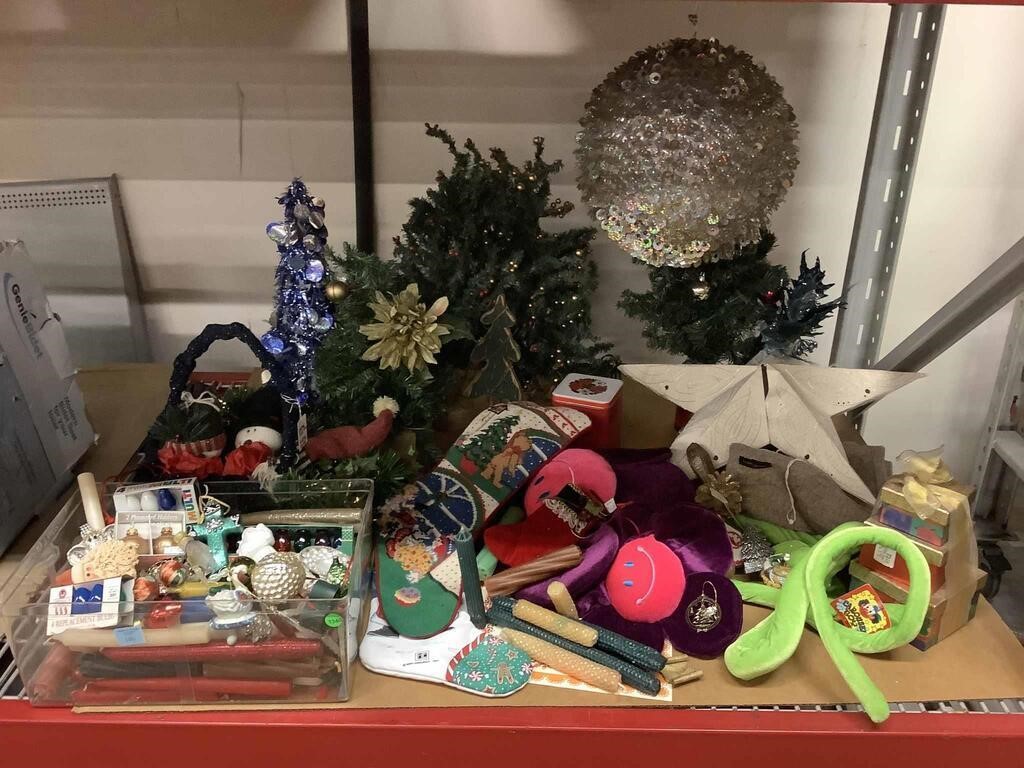 Assorted holiday decor and more. Some vintage.