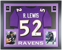 Autographed Ray Lewis Custom Framed Jersey