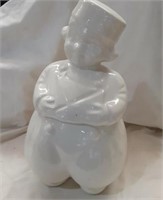 Cookie Jar White Ceramic Dutch Boy 12"x8" no