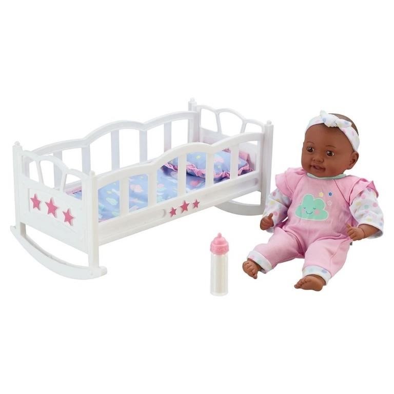My Sweet Love Baby Doll With Crib Play Set, Deep