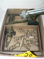 LEAD SOLDIERS, METAL CANNON WITH MOVING PARTS,