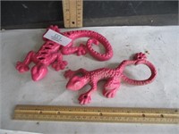 2- Hot pink cast iron Gecko