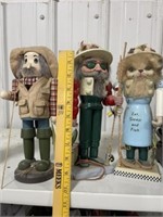 3 FISHERMAN FIGURINES