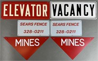 6pc Tin Signs w/ Mines