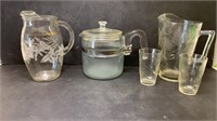 Decorative glass jugs including cups and more