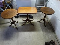 3 Wood end tables tallest is 23 1/2"