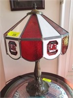 LEADED STAINED GLASS GAMECOCK LAMP***