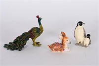 Jeweled Enameled Trinket Boxes - Peacock, Fawn