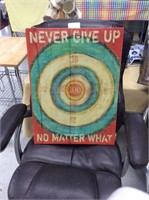 Never give up sign
