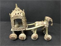 Brass? Temple toy of horse pulling chariot