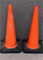 Pair 29" Orange Rubber Safety Cones