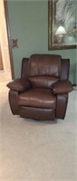 Brown Leather rocking swivel recliner