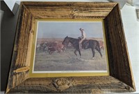 Barn Wood Framed, "Sixty Years in the Saddle"