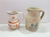 (2) Vintage Handcrafted Pitchers