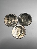 3 1976D Kennedy Half Dollars - Uncirculated ?