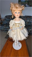 Blonde Hair Blue Eyed Ballerina Porcelain Doll