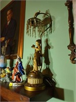 Vintage Metal Figural Match pr of Lamps