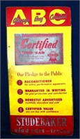 Vintage 48x24 masonite Studebaker adv sign