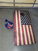 Pair of cornhole boards and beanbags